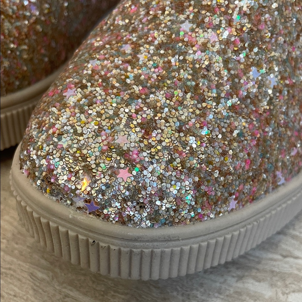 CAT & JACK NWOT Girls Size 3 Gold Glittery Multicolor Comfy Boots - Picture 4 of 10